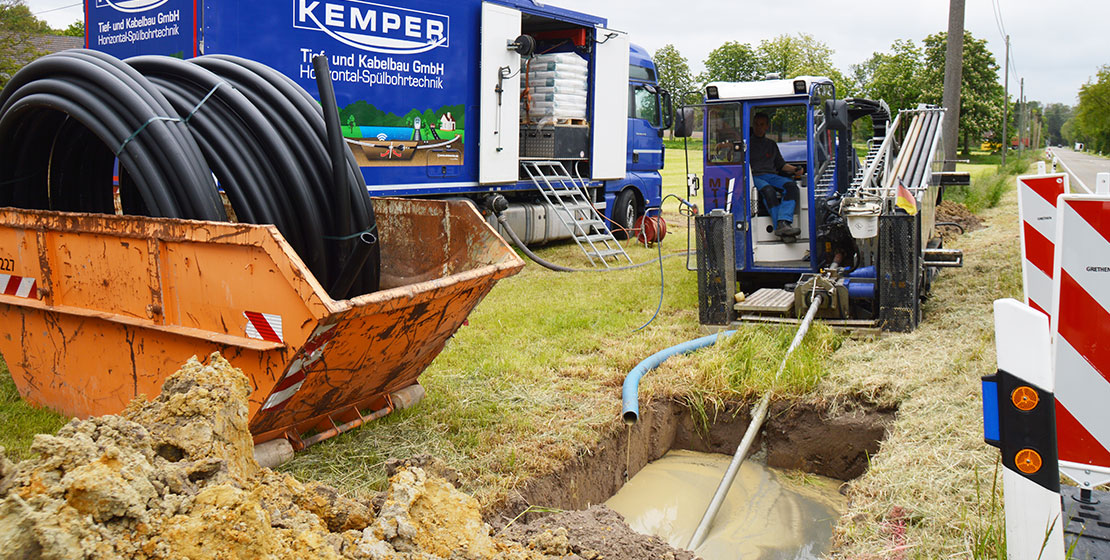 Der Vorgang der Horizontal-Spülbohrtechnik